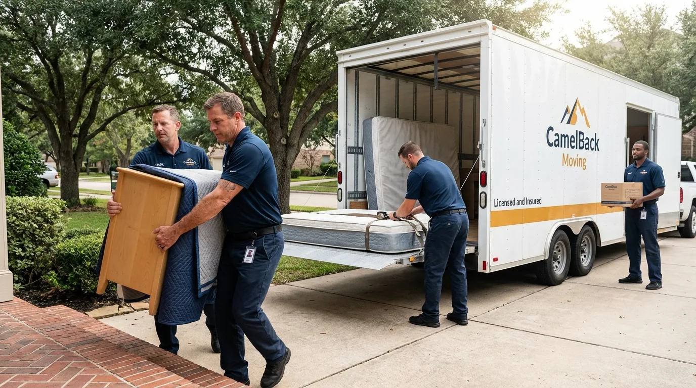 Crew loading residential truck for cross-state move from Pleasantville, NY